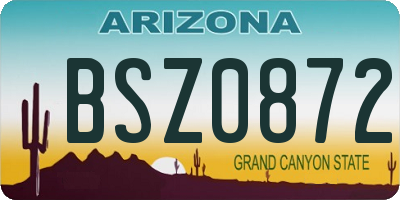 AZ license plate BSZ0872