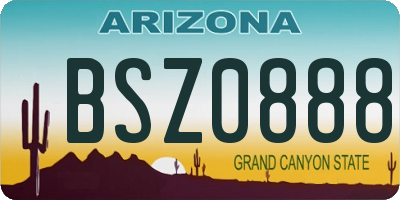 AZ license plate BSZ0888