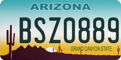 AZ license plate BSZ0889