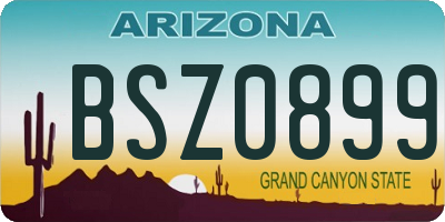 AZ license plate BSZ0899