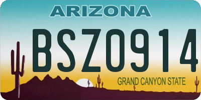 AZ license plate BSZ0914