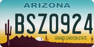 AZ license plate BSZ0924