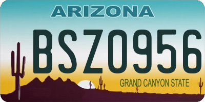 AZ license plate BSZ0956