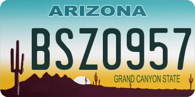 AZ license plate BSZ0957