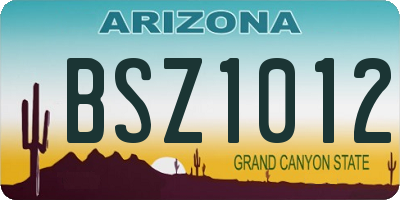 AZ license plate BSZ1012