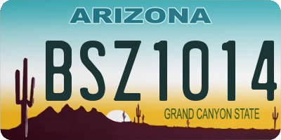 AZ license plate BSZ1014