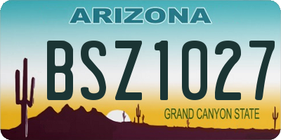 AZ license plate BSZ1027