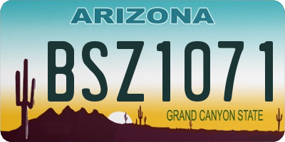 AZ license plate BSZ1071