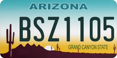 AZ license plate BSZ1105
