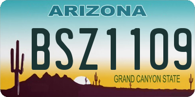 AZ license plate BSZ1109