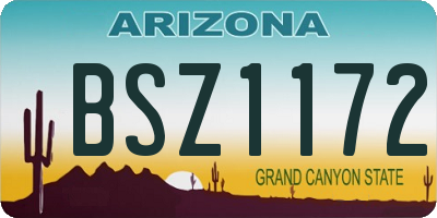 AZ license plate BSZ1172