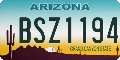 AZ license plate BSZ1194