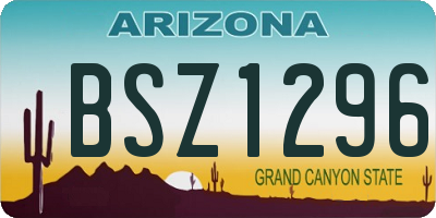 AZ license plate BSZ1296
