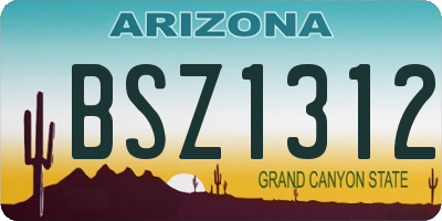 AZ license plate BSZ1312