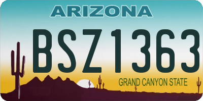 AZ license plate BSZ1363