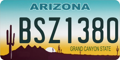 AZ license plate BSZ1380