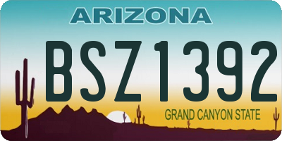 AZ license plate BSZ1392