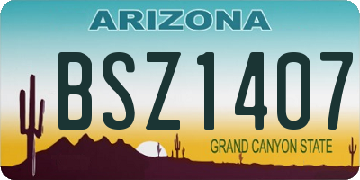 AZ license plate BSZ1407