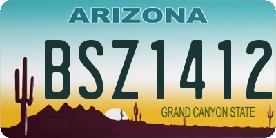 AZ license plate BSZ1412