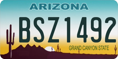 AZ license plate BSZ1492