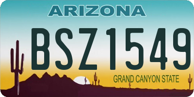 AZ license plate BSZ1549