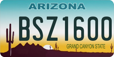 AZ license plate BSZ1600