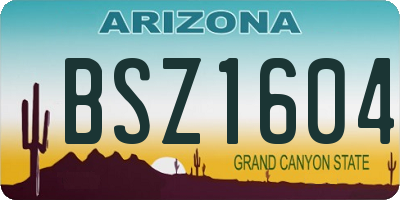 AZ license plate BSZ1604