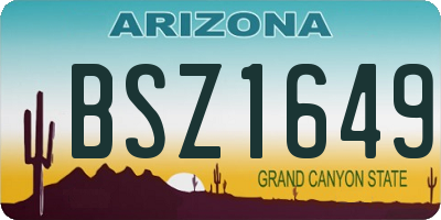 AZ license plate BSZ1649