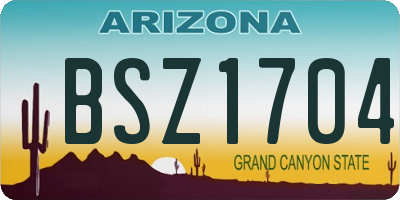 AZ license plate BSZ1704