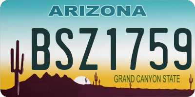 AZ license plate BSZ1759