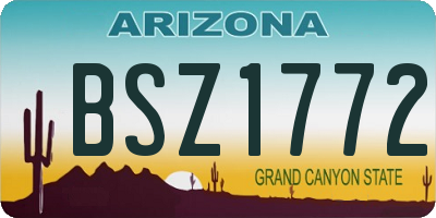 AZ license plate BSZ1772