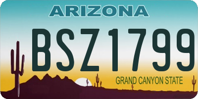 AZ license plate BSZ1799