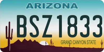 AZ license plate BSZ1833