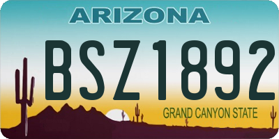 AZ license plate BSZ1892