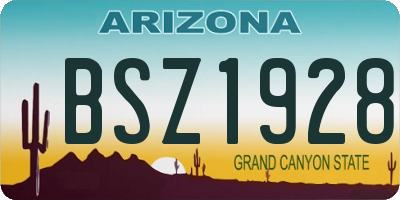 AZ license plate BSZ1928
