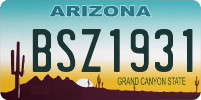 AZ license plate BSZ1931