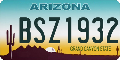 AZ license plate BSZ1932
