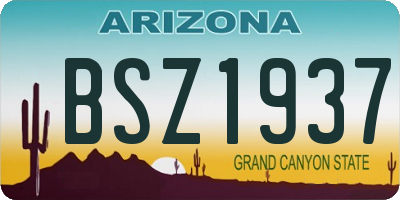 AZ license plate BSZ1937