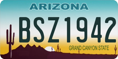 AZ license plate BSZ1942