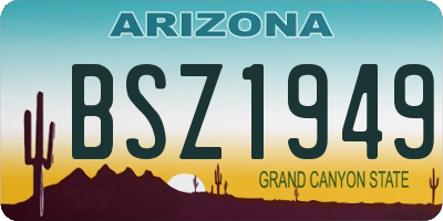 AZ license plate BSZ1949