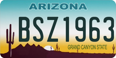 AZ license plate BSZ1963