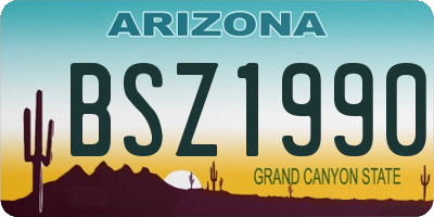 AZ license plate BSZ1990