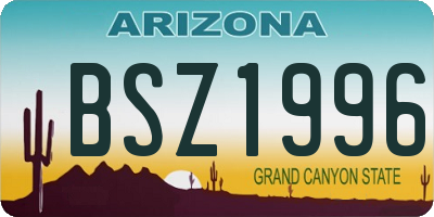 AZ license plate BSZ1996