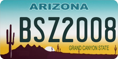 AZ license plate BSZ2008