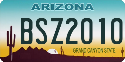 AZ license plate BSZ2010