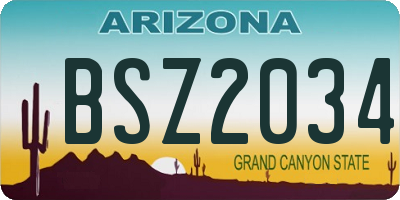 AZ license plate BSZ2034