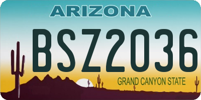 AZ license plate BSZ2036