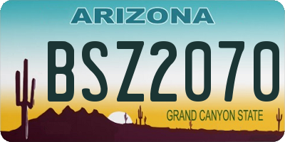 AZ license plate BSZ2070