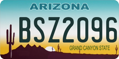 AZ license plate BSZ2096