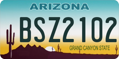 AZ license plate BSZ2102